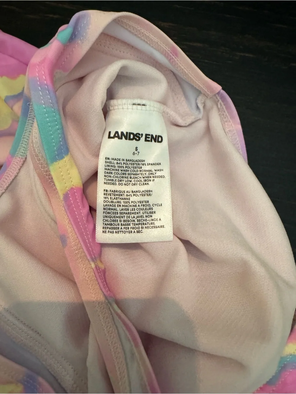 New! Lands' End Girls' UPF 50+ Stretch Crisscross Back One-Piece Swimsuit Small